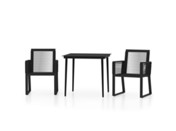 Dining Set, Dining Sets Vidaxl Preto Aço (mesa Com 80 Cm De Comprimento)