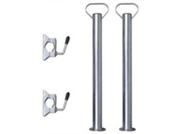 2 Tubos De Suporte Com 2 Grampos De Separação P/ 48 Mm Roda Jóquei