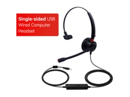Fone de Ouvido USB com Microfone Redução de Ruído Controle de Volume para PC Laptop Reuniões Jogos