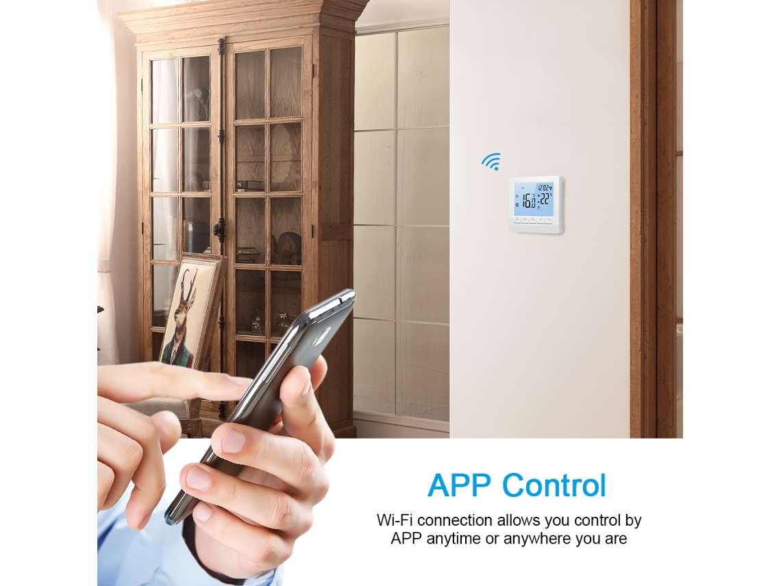 Termostato Inteligente Primerox Wi fi Programável Controle App Lcd Aquecimento Elétrico 16a