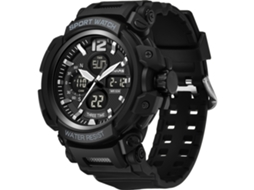Reloj Deportivo Hombre Panars Impermeable Luminoso Doble Hora Cronómetro Calendario Negro