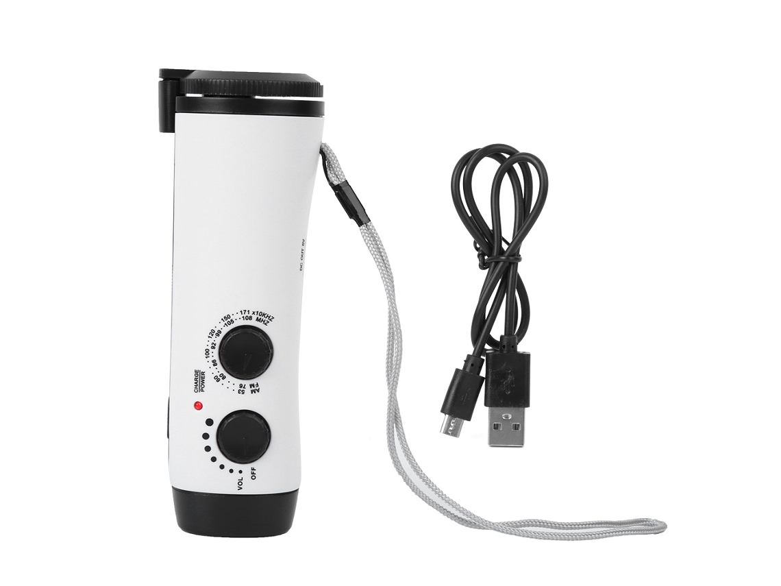 Rádio Portátil de Emergência com Painel Solar, Manivela e Bateria Usb AQUAFORGE