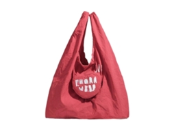 Sacola De Compras Dobrável Multiuso Em Nylon Com Lindo Padrão De Corações, Impermeável, Grande Capacidade, Compacta E Dobrável Para Uso Diário, M