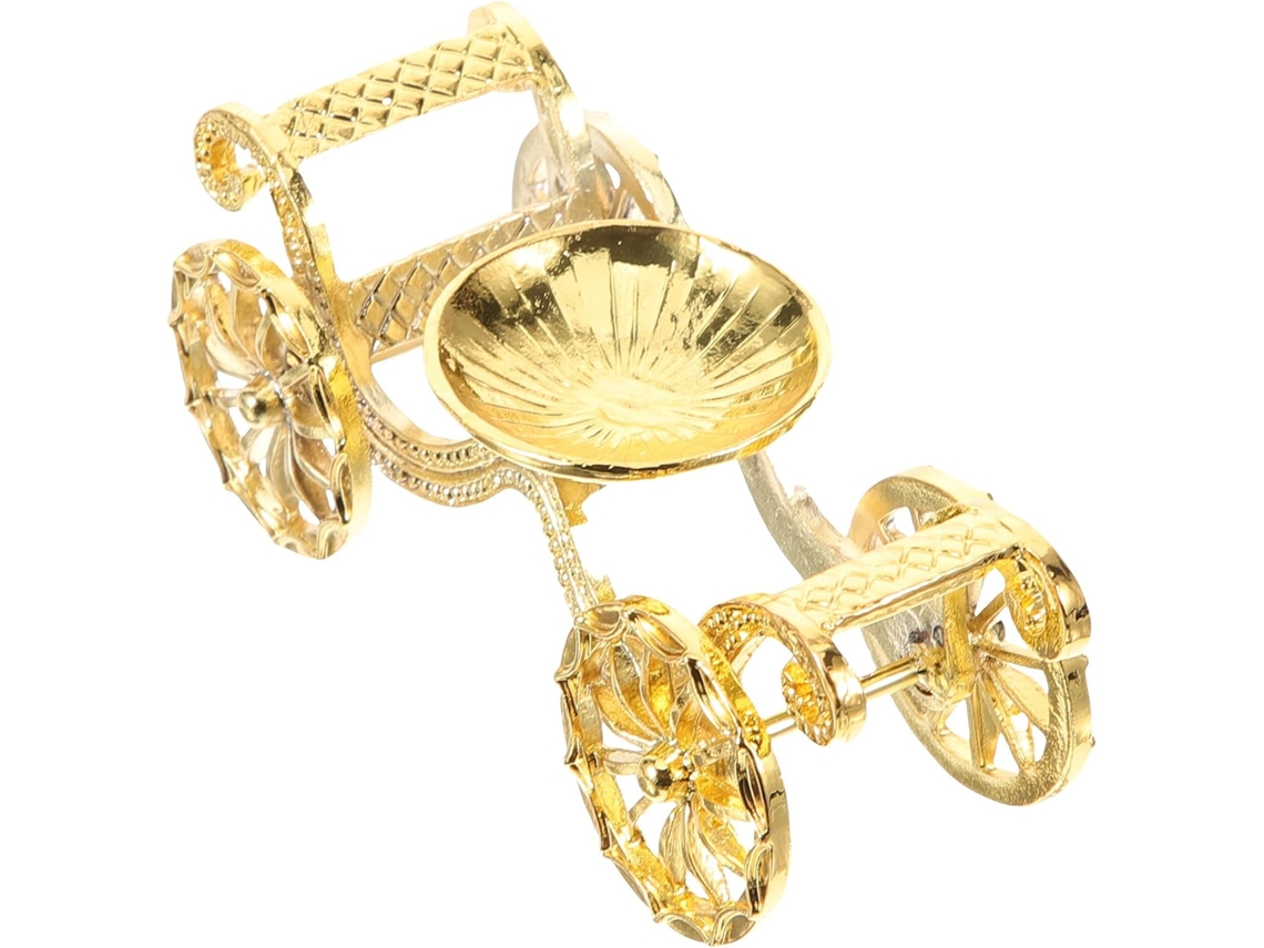 Suporte Vintage Dourado Para Exibição De Bolas Cristal Em Formato Carro