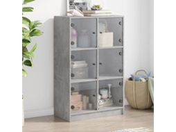 Gabinete alto con puertas derivadas de madera color gris cemento