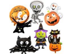 Decoração de Halloween: Balões Gigantes de Alumínio, para Encher com Hélio Ou Ar, Embalagem 6 Unidades, Ergonômico, Uso Diário STELASPLEN