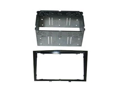 Adaptador Frontal para Auto Rádio Duplo Din Preto Piano com Gaiola de Metal Opel Zafira 2005