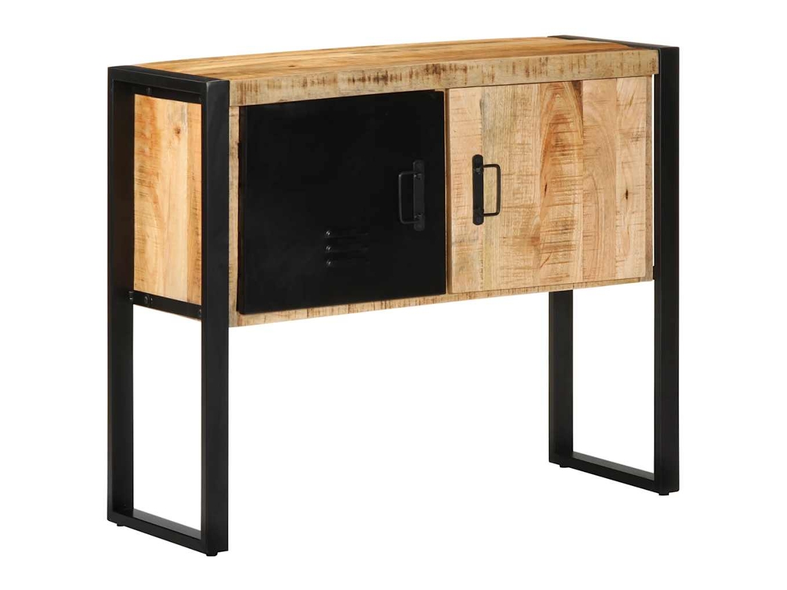 Vidaxl Armário Consola 90x35x75 Cm Madeira Maciça Áspera Manga