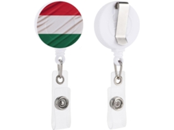 Porta Crachá Retrátil Com A Bandeira Italiana, Resistente, Redondo E Com Clipe, Porta Crachá De Plástico Leve Para