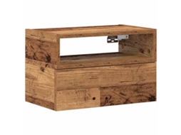 Wall-mounted Bedside Cabinet, Wall-mounted Bedside Cabinets Vidaxl Marrom Madeira Processada (n/a)