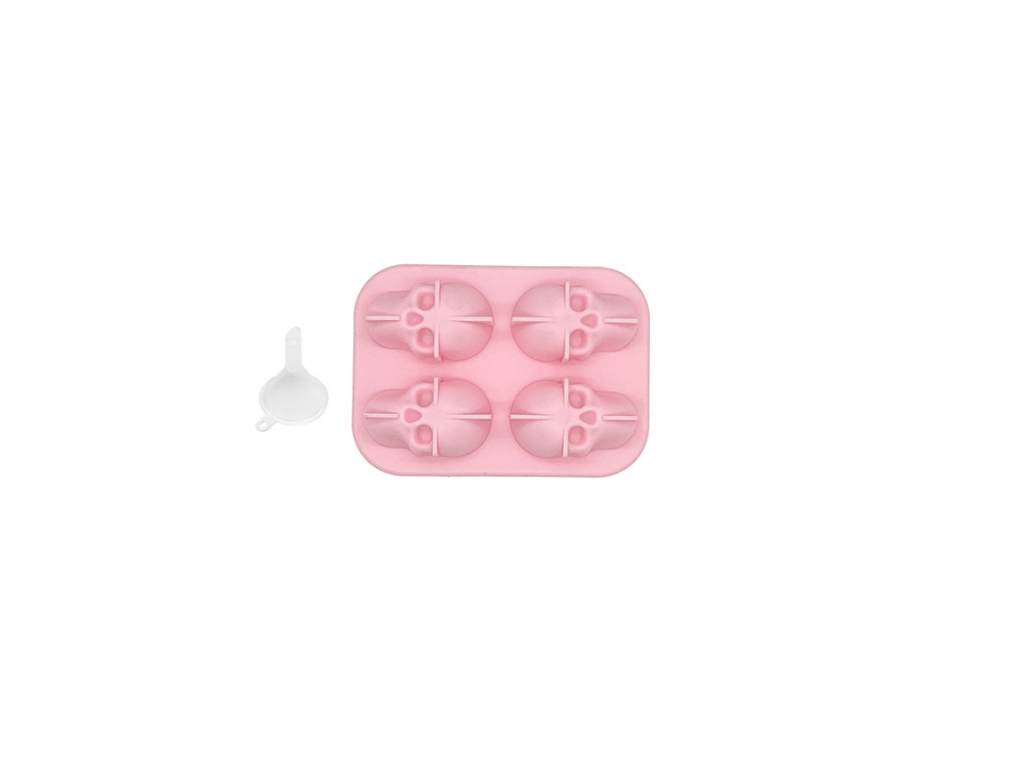 Molde De Gelo Em Silicone Em Forma De Caveira Ideal Para Cocktails, Champanhe E Outras Bebidas Em Festas.11.5*8.5*4.5cm Rosa Hexinyigjly
