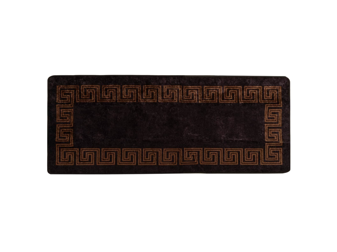 Conjunto 1 Tapete Runner Vidaxl Preto Poliéster (80 X 200 Cm)