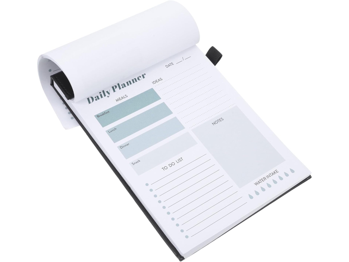 Bloco De Notas De Planejamento Cotidiano A5 Portátil Em Papel Preto Linhas Pontilhadas E Decorativas Para