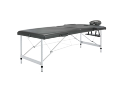 Vidaxl Mesa Massagens C/ 2 Zonas Estrutura Alumínio 186x68cm Antracite