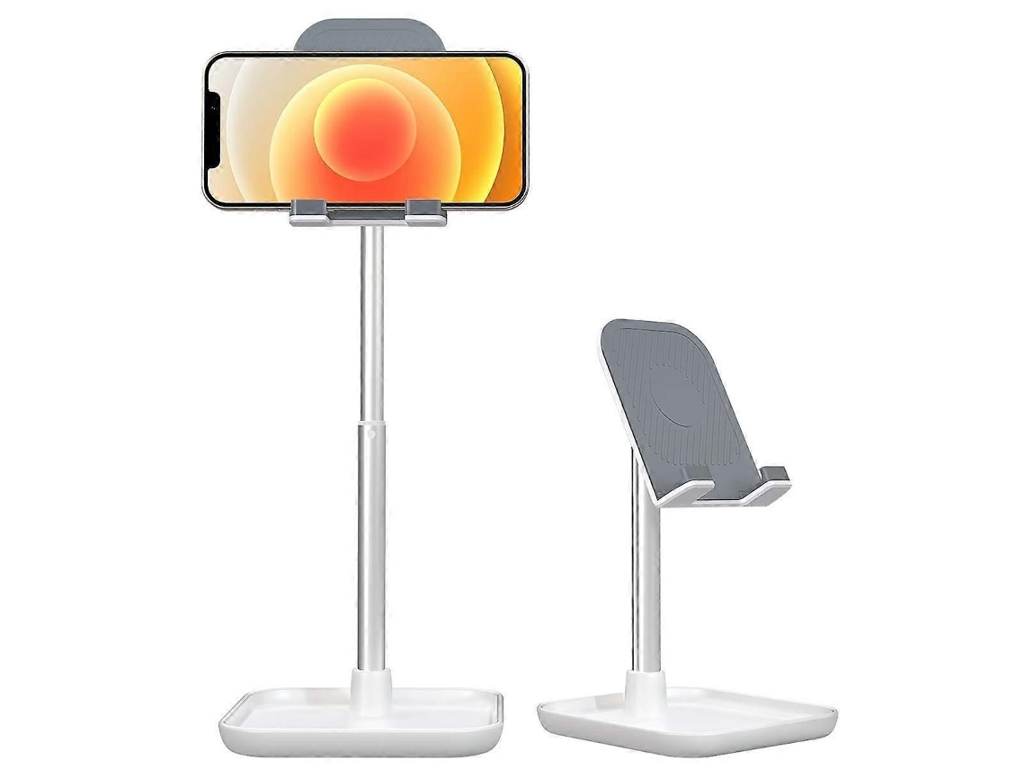 Suporte Para Telefone - Suporte De Mesa Ajustável Para Smartphones E Dispositivos De 4 A 11 Polegadas, Alumínio Branco