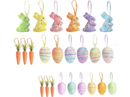 Conjunto de Coelhinhos de Espuma com Mola para Pendurar Artigos de Páscoa para Casa, Jardim, Etc. SFUSHOS