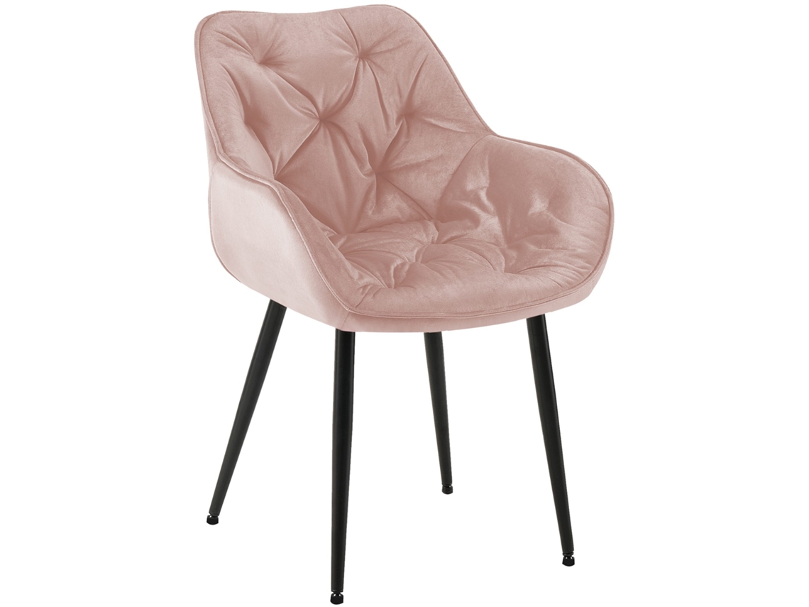 Cadeira Tanna veludo rosa CLP