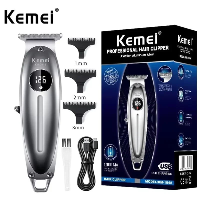 (prateado) Máquina De Cortar Cabelo Sem Fio, Aparador De Barba, Conjunto De Máquina De Cortar Cabelo, Barbeador, Máquina De Cortar Cabelo Com Led