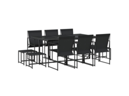 11 Pcs Conjunto de Jantar para Jardim Textilene Preto MAISON EXCLUSIVE
