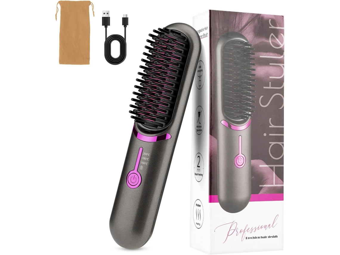 Escova Alisadora De Cabelo, Sem Fios 5200 Mah