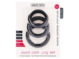 Kit de Cockring Preto Redondo SHOTS TOYS
