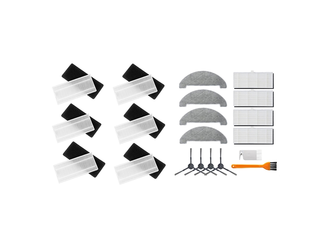 Ad-6 peças kit de substituição filtro para conga excelência com 14 peças escovas laterais esfregões panos filtro hepa para xiaomi viomi s9