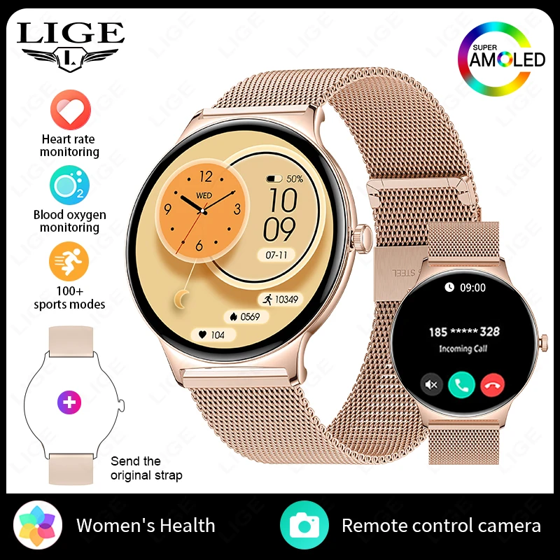 Smartwatch MDUG com Visor Permanente, Atividades Físicas Android e iOS Preto e Azul
