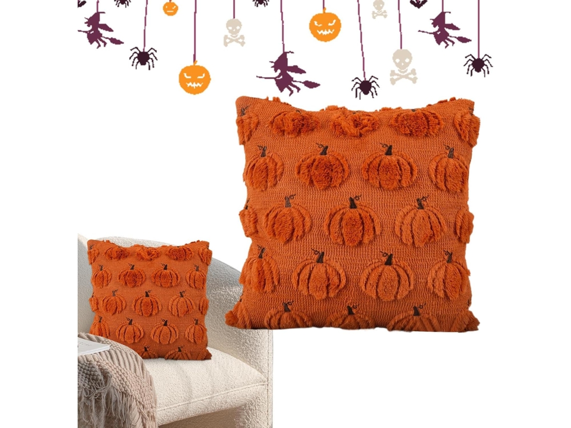 Fronhas de Halloween, 45, 7 X, Cm, Fronha com Estampa Abóbora e Fantasma, Decoração, Artigos CHABERLU