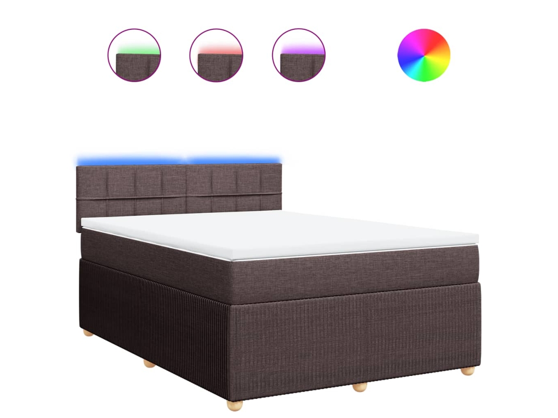 Box Spring Bed, Box Spring Beds Vidaxl Marrom Tecido (140 X 190 Cm)
