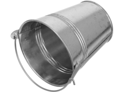 Balde de Ferro Galvanizado Pequeno Inoomp com Alça, 9 Cm de Diâmetro, 8 Cm de Altura, Impermeável, Versátil para CHABERLU