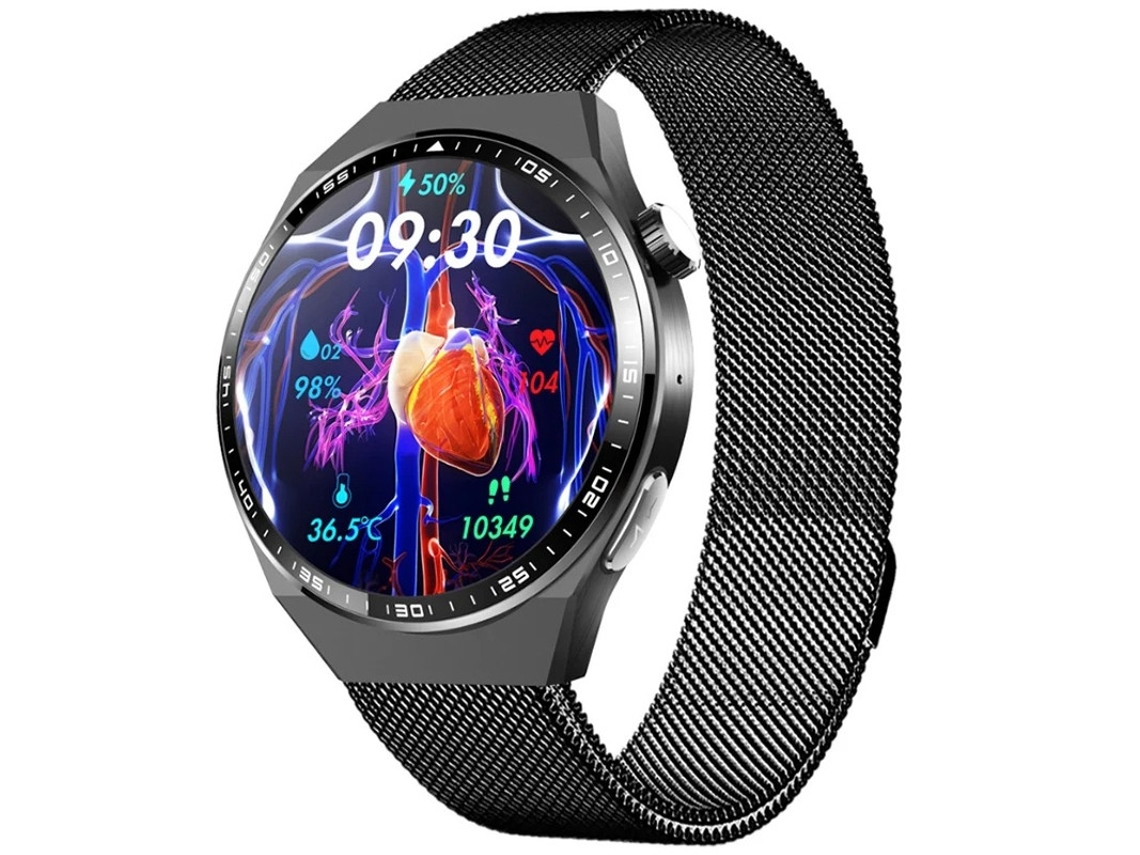 Smartwatch com chamada Bluetooth, monitoramento não invasivo de açúcar no sangue, alerta de ECG SOS, contador de passes e rastreamento esportivo Bestvite