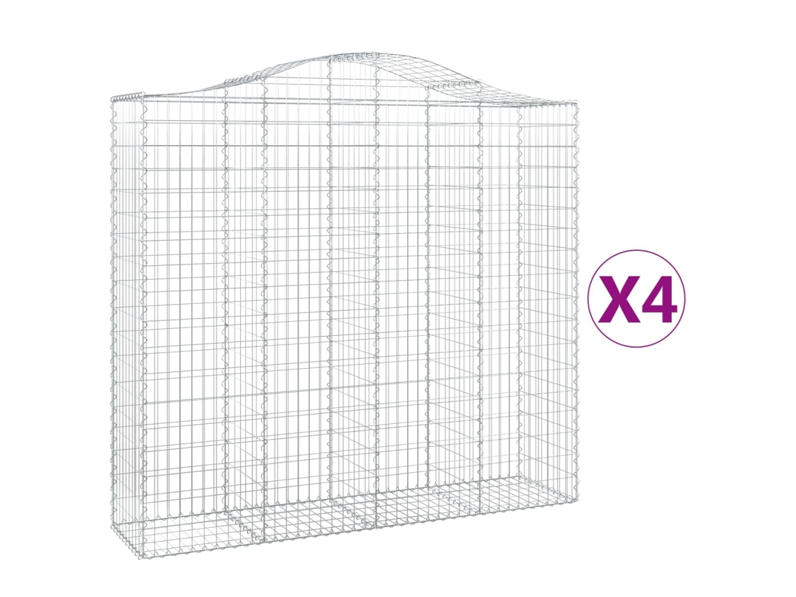 Gabion Basket, Gabion Baskets Vidaxl Prateado Ferro (200 X 50 X 180/200 Cm)
