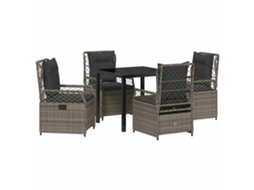 Conjunto Jantar para Jardim 5 Peças Cinzeto Vime Pe MAISON EXCLUSIVE