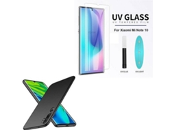 Kit Capa, Película de Vidro Nano Curved UV e Suporte Magnético Auto Xiaomi Mi Note 10 PHONECARE Naked Preto