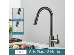 Torneira de Cozinha MDUG Dupla Função em Aço Inoxidável com Monocomando (cinza)