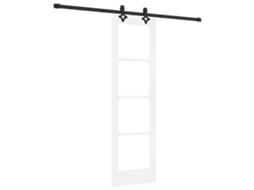 Conjunto 1 Porta Deslizante Vidaxl Branco Madeira De Pinho Maciça (61 X 198,5 Cm)