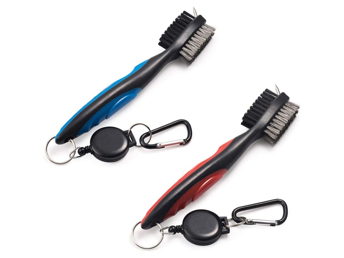 2 Pack Escova De Limpeza Para Taco De Golfe Com Zíper Retrátil E Carabina De Alumínio