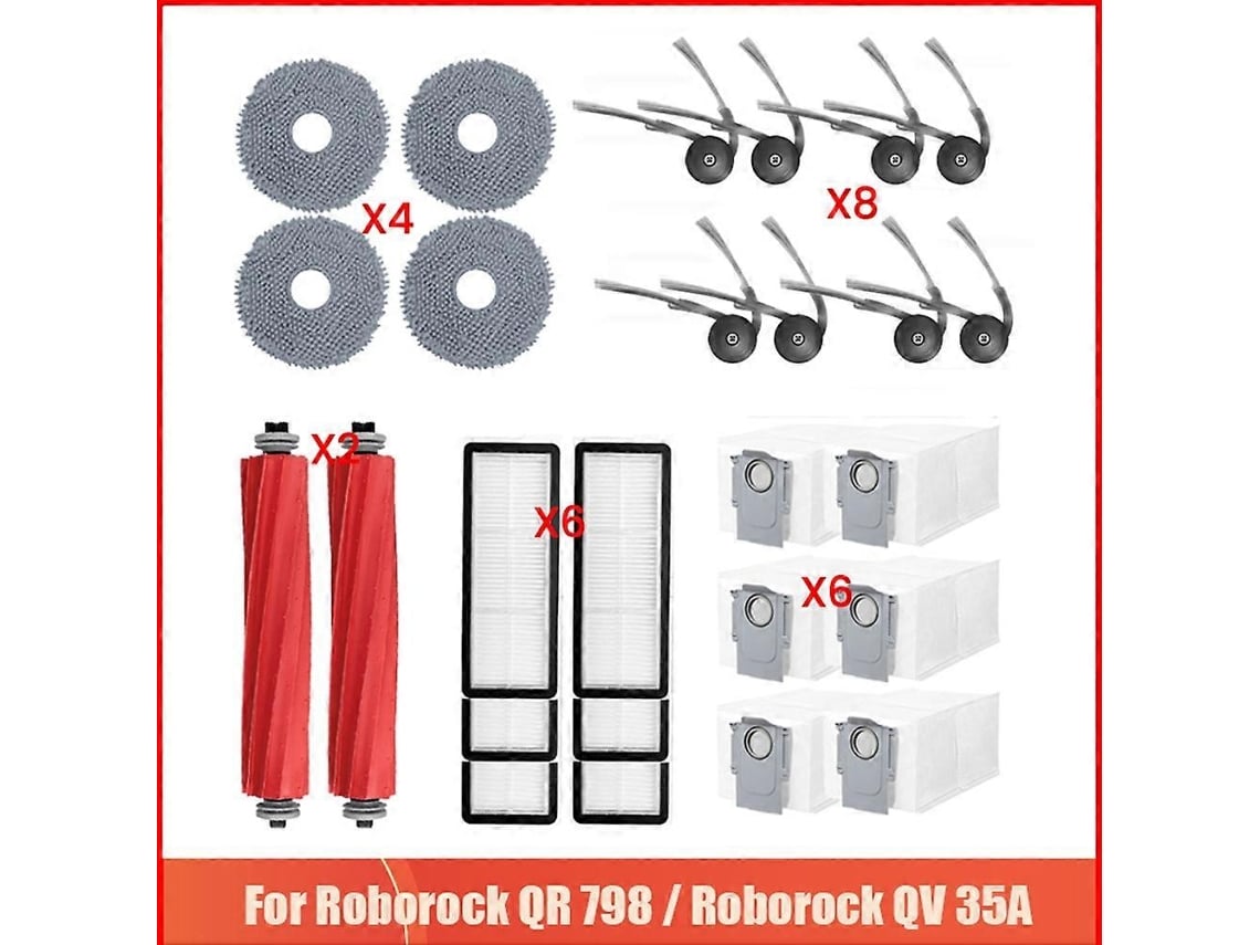 Escova Lateral Roborock 26pcs, Compatível Com 35a, 26 Unidades