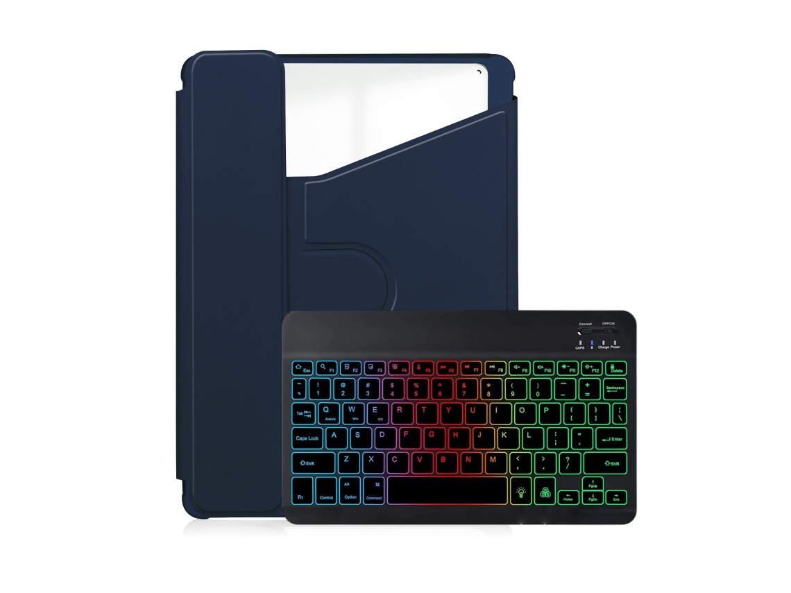 Capa Teclado Para Xiaomi Redmi Pad Se 11 Polegadas, Com Teclado Retroiluminado Colorido (azul Escuro) Cuich (2023)