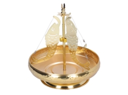 Elegant Stainless Steel Incense Coil Frame, Golden Yellow Color, Unique Fish Pattern, Exquisite Workmanship For Study Rooms, Bedrooms, Saunas, Yoga St