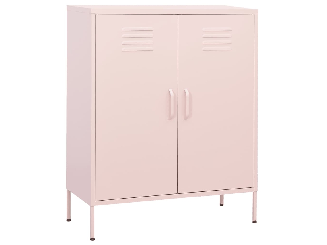 Conjunto 1 Armário Arrumação Vidaxl Cor-de-rosa Aço (80 X 35 X 101.5 Cm)