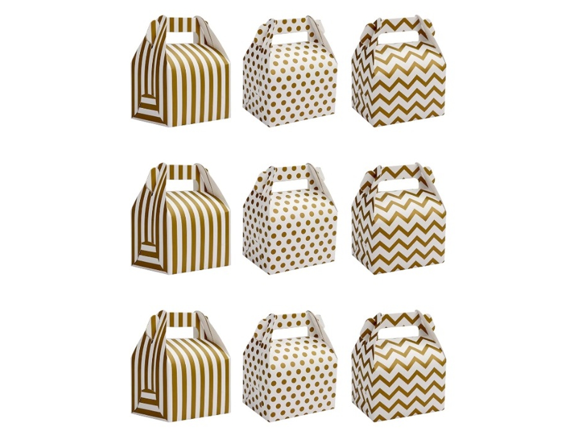 30 Caixas De Presente Em Papelão Branco E Dourado Caixa De Papel Kraft Slowmoose