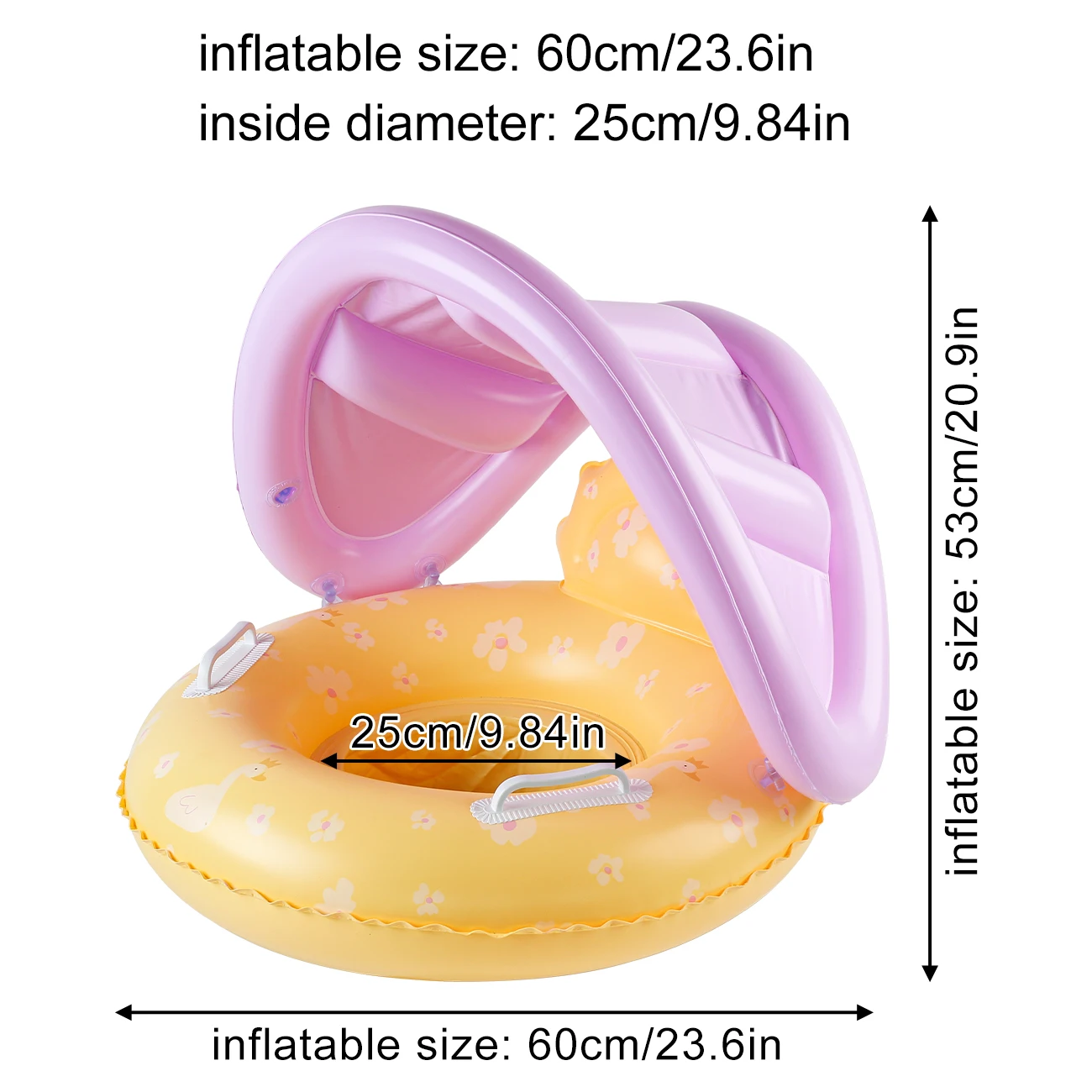 Boia Inflável Para Piscina Com Assento E Proteção Solar, Perfeita Para Relaxar Na Piscina Durante O Verão.