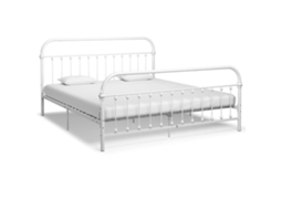 Bed Frame, Bed Frames Vidaxl Branco Metal (180 X 200 Cm)
