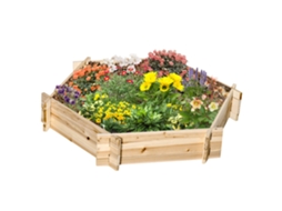 Canteiro Hexagonal Diy em Canteiro Elevado Jardineiro de Madeira para Jardim Varanda Natureza 100 X 92 X 16 Cm Ge