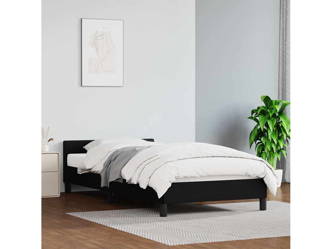 Estrutura Cama C/ Cabeceira Sem Colchão 80x200 Cm Preto