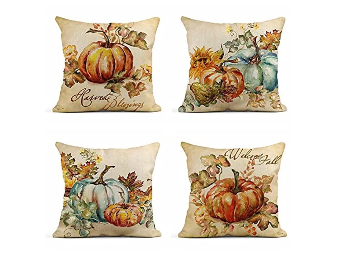 2026-4 Capas De Travesseiro De Linho 45x45 Cm Para Sofá Cama Decoração De Casa