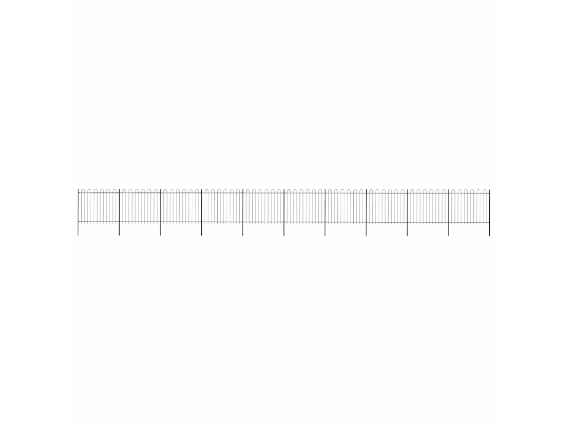 Vidaxl Cerca De Jardim Com Arco Superior Em Aço 1673x150 Cm Preta