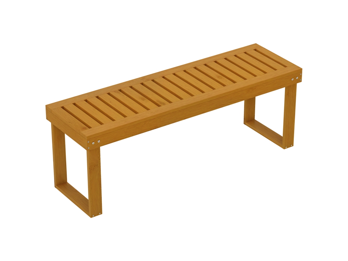 Banco de Jardim de 2 Lugares com Assento em Ripas 120x34x43 cm Teca S/MARCA