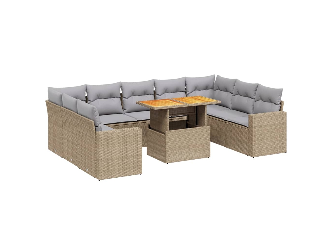 Garden Sofa Set, Garden Sofa Sets Vidaxl Bege Rattan / Vime (n/a)